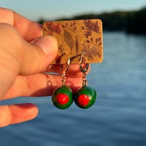 Polymer clay Olive Earrings